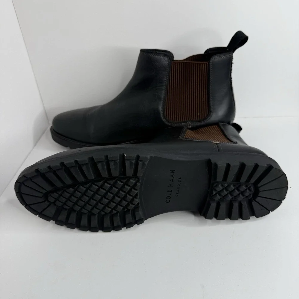 The Cole Haan Men's Midland Lug Chelsea Boot Size 11 Black Leather